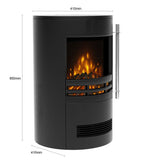 Flare Tunstall electric cylinder stove black 2kW, UK version