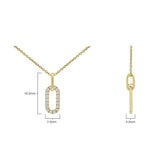 0.27ctw diamond paperclip pendant, 14ct yellow gold chain - British product