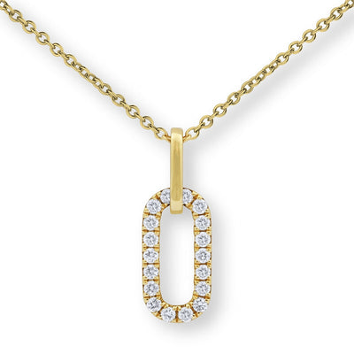 Costco UK 0.27ctw Diamond Paperclip Pendant with 18 Inch Chain in 14ct Yellow Gold- Buy online at McGrocer