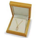 0.27ctw diamond paperclip pendant, 14ct yellow gold chain - British product