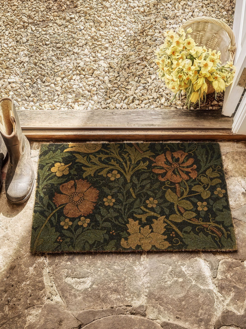 Morris & Co Compton coir doormat multicolored floral - British product