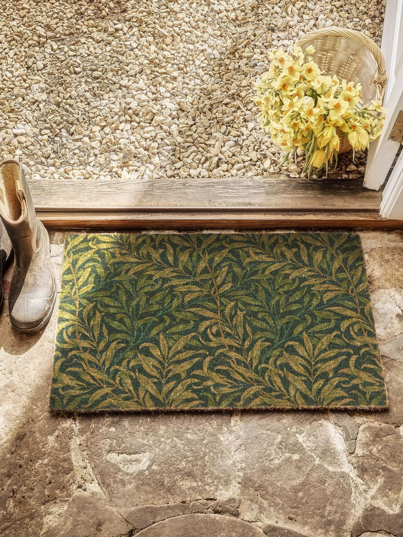 Morris & Co Willow Boughs coir doormat 75x45cm, imported from the UK
