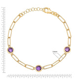 Costco amethyst paperclip bracelet 14ct yellow gold (British brand)