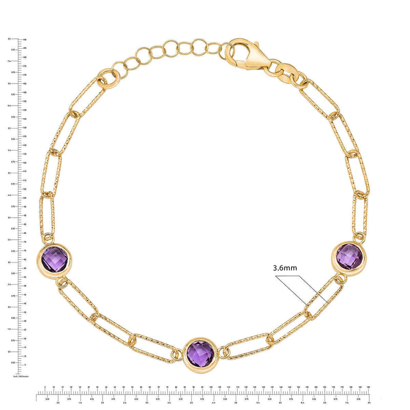 Costco amethyst paperclip bracelet 14ct yellow gold (British brand)