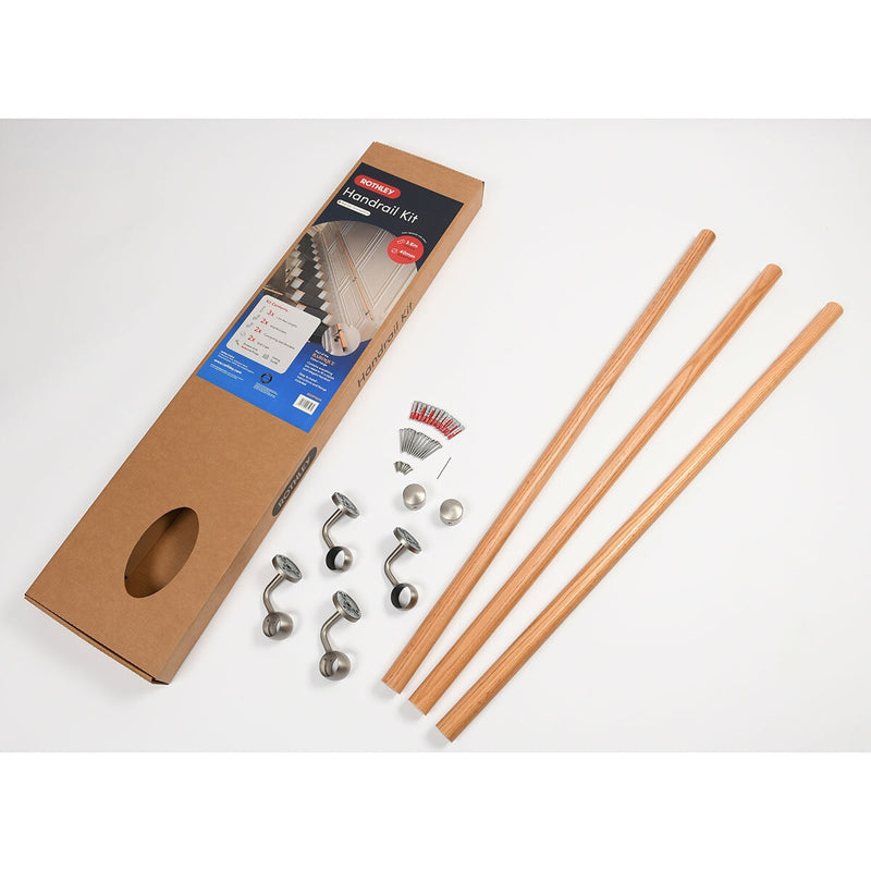 Rothley handrail kit oak wood finish 3600mm, UK version