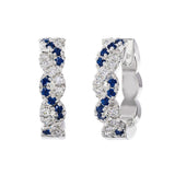 Costco sapphire diamond hoop earrings 14ct white gold, imported from the UK