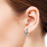 Costco sapphire diamond hoop earrings 14ct white gold, imported from the UK