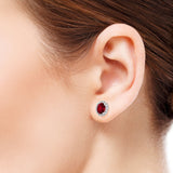 Costco ruby diamond earrings oval cut 14ct white gold, imported from the UK