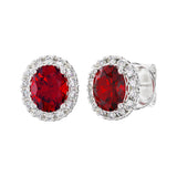 Costco UK Costco Oval Cut Ruby & 0.16ctw Diamond Halo Earrings 14ct White Gold- Buy online at McGrocer