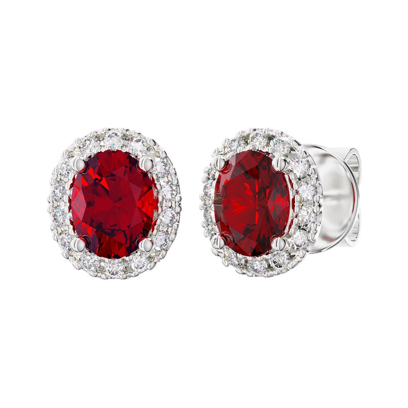 Costco ruby diamond earrings oval cut 14ct white gold, imported from the UK