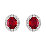 Costco ruby diamond earrings oval cut 14ct white gold, imported from the UK