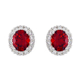 Costco ruby diamond earrings oval cut 14ct white gold, imported from the UK