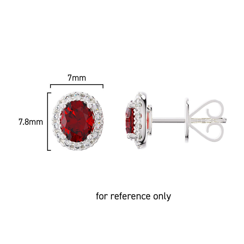 Costco ruby diamond earrings oval cut 14ct white gold, imported from the UK