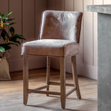 Costco UK Gallery Tarnby Brown Leather Bar Stool, 2 Pack- Buy online at McGrocer