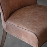 Gallery brown leather dining chair 2 pack (British brand)