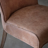 Gallery brown leather dining chair 2 pack (British brand)