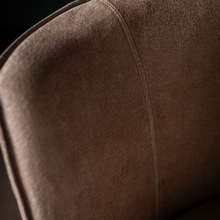 Gallery brown leather dining chair 2 pack (British brand)