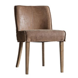 Gallery brown leather dining chair 2 pack (British brand)