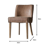Gallery brown leather dining chair 2 pack (British brand)