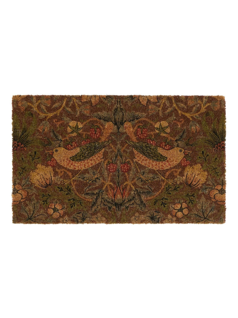 Morris & Co Strawberry Thief coir doormat 75x45cm, imported from the UK