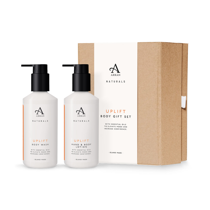 Arran Naturals Uplift gift set bergamot grapefruit 2x250ml, imported from the UK
