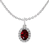 Costco oval cut ruby diamond halo pendant 14ct white gold (British brand)