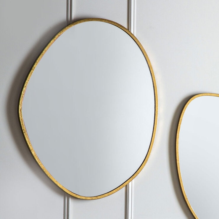 Gallery gold pebble mirror 70x90cm - British product