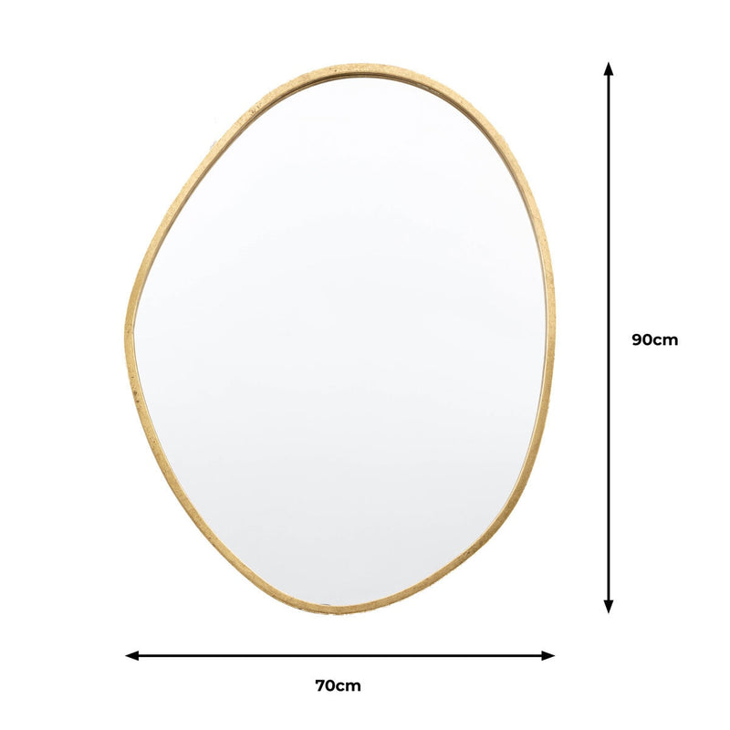 Gallery gold pebble mirror 70x90cm - British product