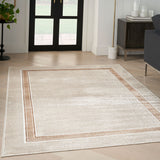 Nourison Glitz Cream Border rug available in three sizes, UK version