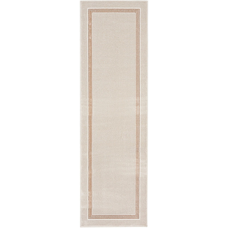 Nourison Glitz Cream Border Runner rug 69 x 229 cm, UK version