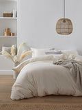 Stone Cotton Rich Plain Duvet Cover and Pillowcase Set (British brand)