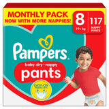 Costco UK Pampers Baby Dry Pants Size 8 Disposable Nappy Pants 117 Pack- Buy online at McGrocer