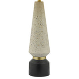 Onora table lamp terrazzo base black faux silk shade, imported from the UK