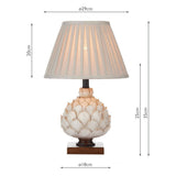 Layer artichoke cream table lamp with pleated shade, UK version
