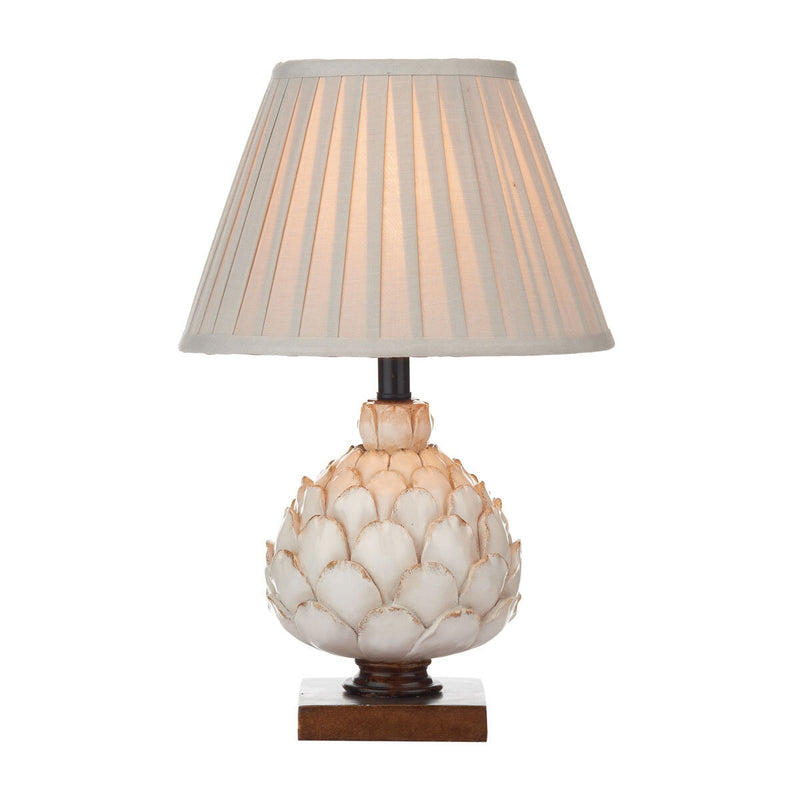 Layer artichoke cream table lamp with pleated shade, UK version