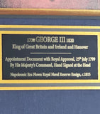 Leipzig Galleries framed display King George III signed document - British product