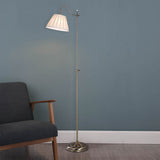 Suffolk rise and fall adjustable floor lamp with pleated shade (British brand)