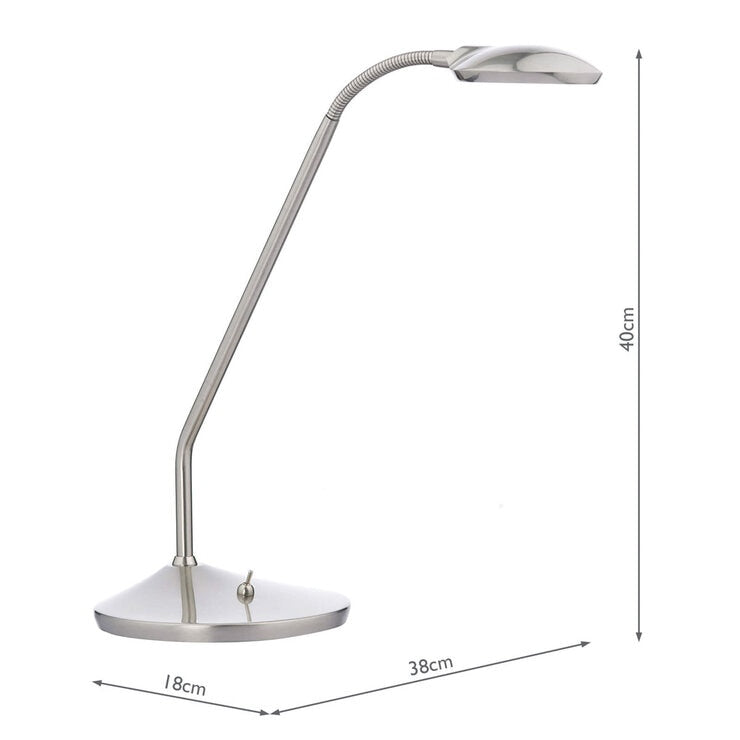 Wellington chrome LED task table lamp, imported from the UK