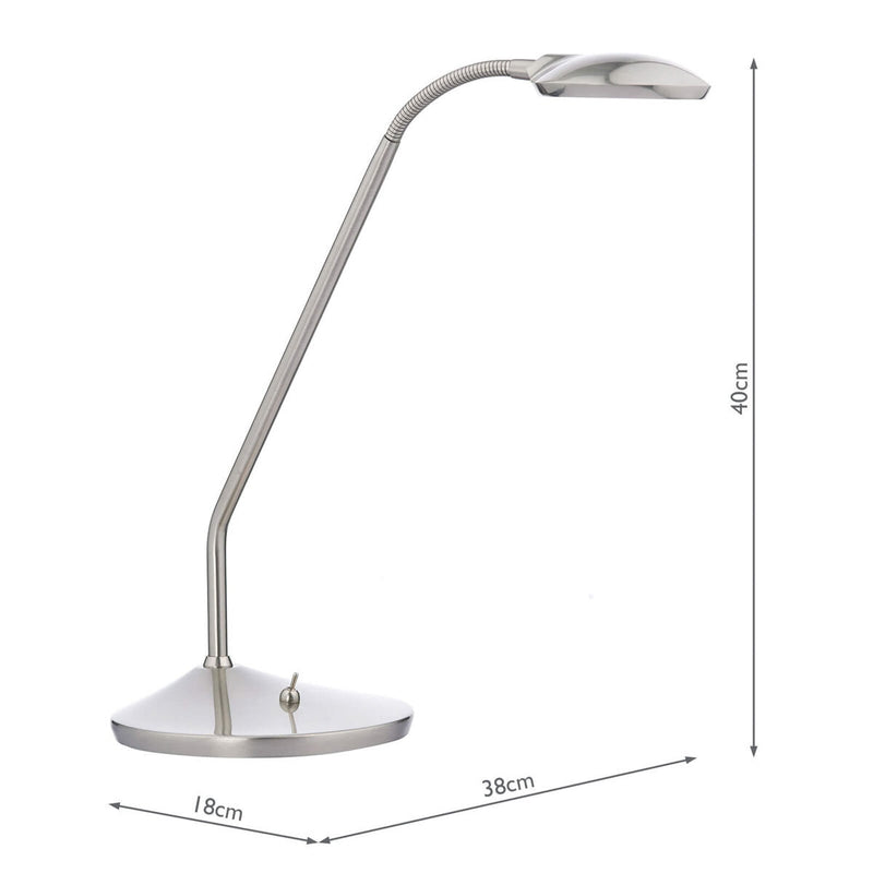Wellington chrome LED task table lamp, imported from the UK