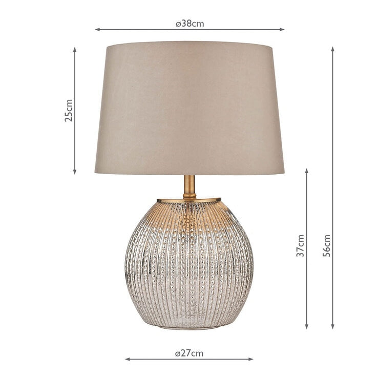 Sonia brass and silver dual table lamp with taupe shade, UK version