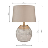 Sonia brass and silver dual table lamp with taupe shade, UK version