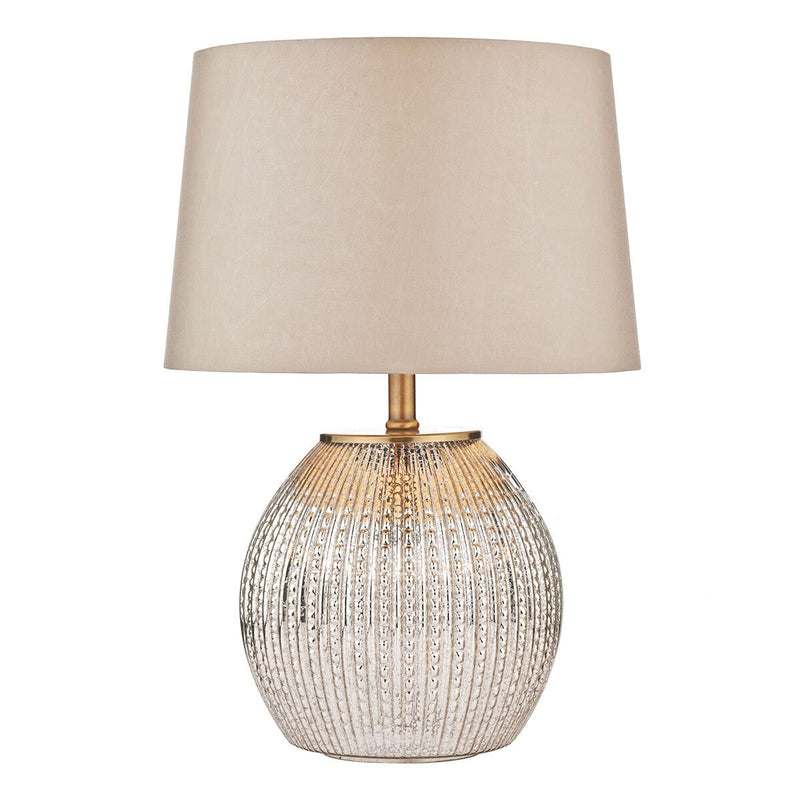 Sonia brass and silver dual table lamp with taupe shade, UK version