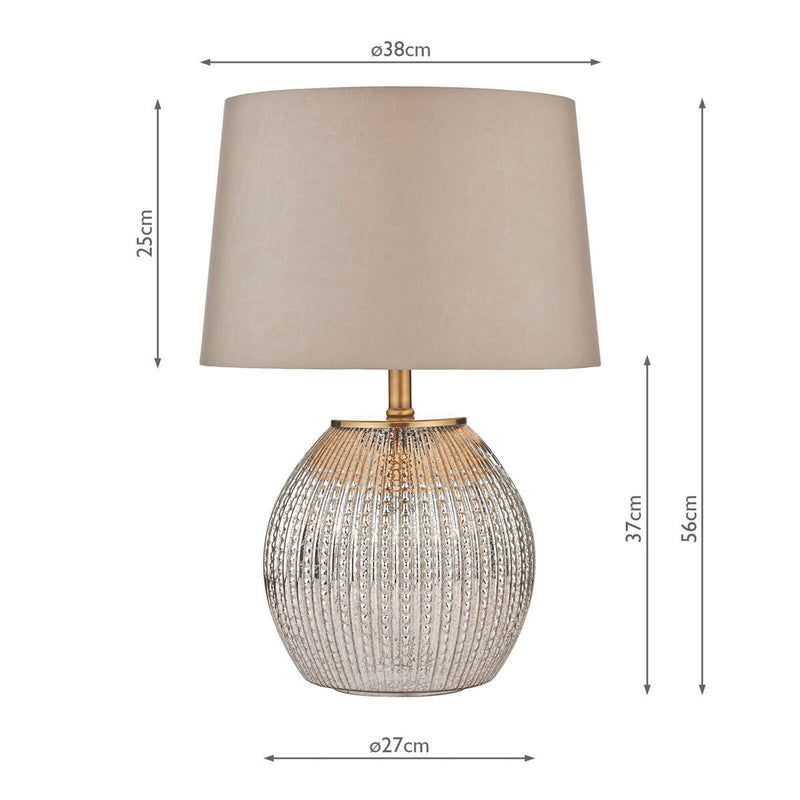 Sonia brass and silver dual table lamp with taupe shade, UK version