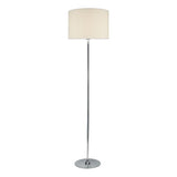 Polished chrome floor lamp with ivory shade - British product