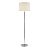 Polished chrome floor lamp with ivory shade - British product