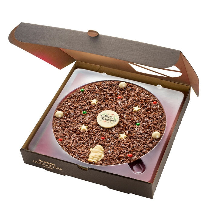 The Gourmet Chocolate Pizza Company - Personalised Merry Christmas Pizza 10 Inches