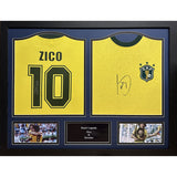 Allstarsignings signed Brazil football shirts by Zico and Sócrates framed 71.5x91cm (British brand)