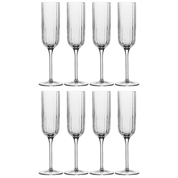 Luigi Bormioli Bach flute glasses 210ml 8 pack (British brand)