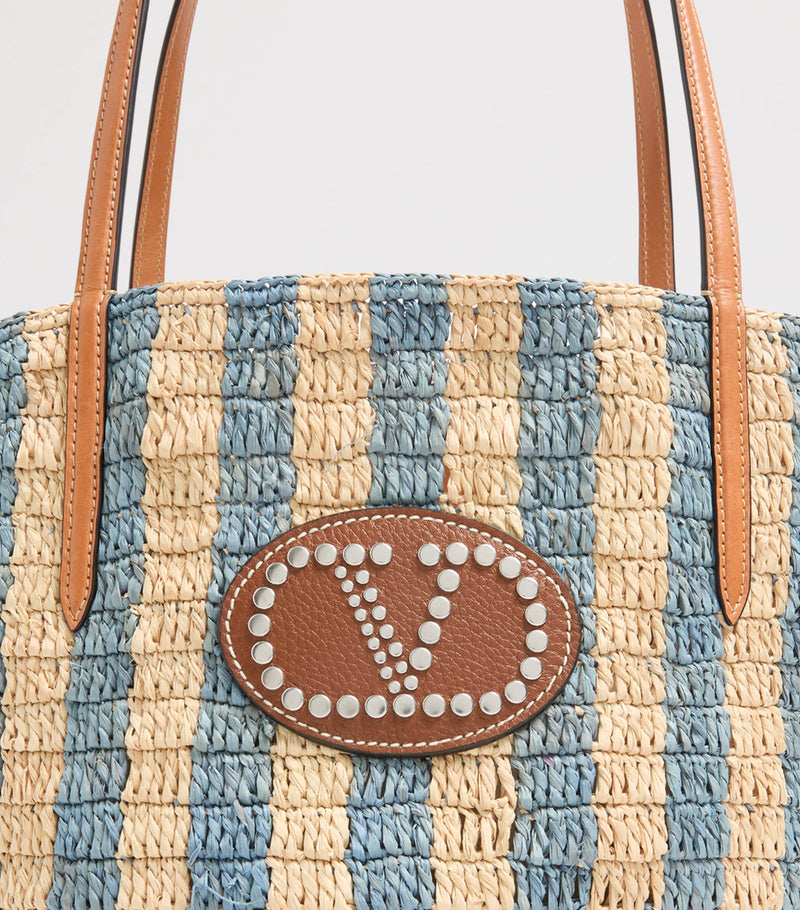 Valentino Garavani straw bucket bag with VLogo, UK version