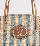 Valentino Garavani straw bucket bag with VLogo, UK version